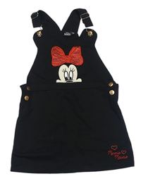 Černé plátěné laclové šaty s Minnie zn. Disney
