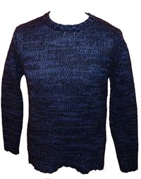 Pánský tmavomodrý melírovaný vlněný svetr zn. H&M
