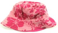 Růžový klobouček s kytičkami