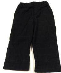 Černé kostkované plátěné kalhoty zn. H&M