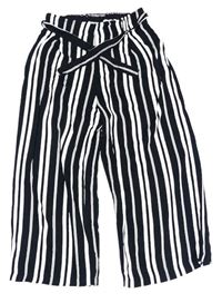 Černo-bílé pruhované culottes kalhoty zn. F&F
