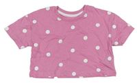 Růžové puntíkované crop tričko zn. Primark