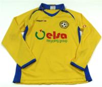 Žluto-modré sportovní triko s nápisy 