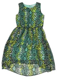 Barevné šifonové šaty s hadím vzorem zn. Bluezoo