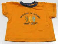 Oranžové tričko s nápisy zn. Absorba