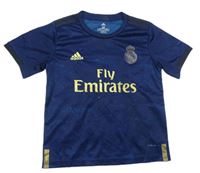 Tmavomodré vzorované fotbalové tričko - Real Madrid zn. Adidas