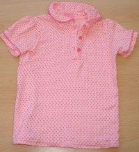 Růžové tričko s puntíky a límečkem zn. Cherokee