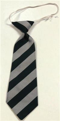 Šedo-khaki pruhovaná kravata