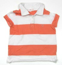 Bílo- oranžové pruhované tričko zn. Gap