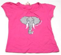 Růžové tričko se slonem zn. Girl2girl 