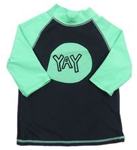 Černo-zelené UV plážové triko s nápisem zn. TU
