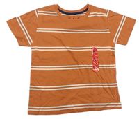 Oranžovo-smetanové pruhované tričko zn. Rebel