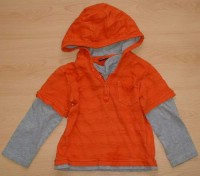 Oranžovo-šedé triko s kapucí zn. Next