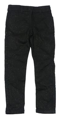 Černé třpytivé plátěné kalhoty zn. M&Co.