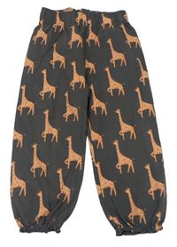 Antracitové bavlněné kalhoty s žirafami zn. Next