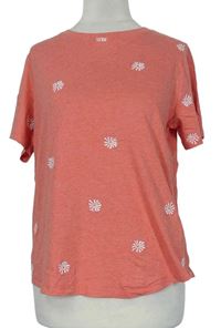 Dámské korálové tričko s kytičkami zn. M&S