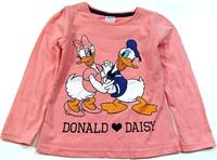 Outlet - Lososové triko s Daisy a Donaldem zn. Disney 