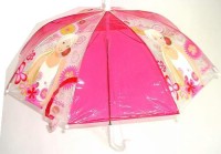 Outlet - růžový deštník s barbínkami zn. Barbie