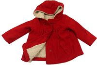 Červená fleecová zatelená bunda s kapucí zn. George 