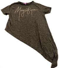 Tmavošedé melírované tričko/tunika s nápisem zn. F&F