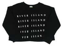 Černá crop mikina s logem zn. River Island