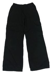 Černé plátěné cargo kalhoty zn. H&M
