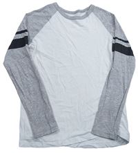Bílo-šedé triko zn. H&M