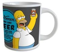 Nové - Bílo-šedý keramický hrnek s Homerem