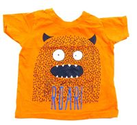 Oranžové tričko s příšerkou zn. Rebel
