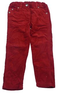 Červené manšestrové kalhoty zn. Lupilu