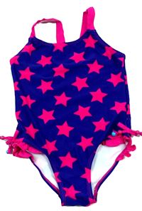 Tmavofialovo-fuchsiové plavky s hvězdičkami a mašličkami zn. Tu