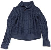 Tmavomodrý svetr s límečkem zn. H&M