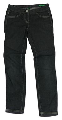 Černé elastické kalhoty riflového vzhledu zn. Benetton