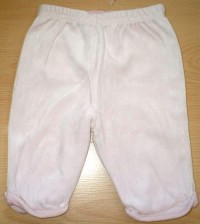 Růžové sametové oteplené kalhoty