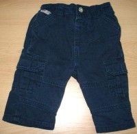 Tmavomodré plátěné oteplené kalhoty zn. zn: Mini mode