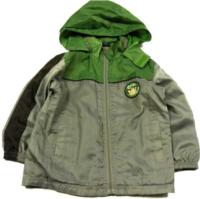 Khaki-zelená šusťáková oteplená bundčika s kapucí zn. TU 