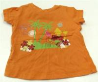 Oranžové tričko s potiskem zn. Mothercare