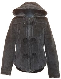 Dámská hnědá manžestrová zateplená bunda s kapucí zn. Marks&Spencer