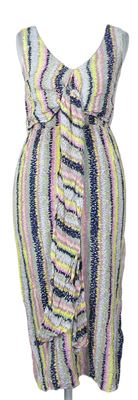 Dámské barevné vzorované midi šaty s mašlí zn. Warehouse 