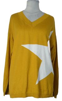 Dámský okrový lehký svetr s hvězdičkou zn. F&F