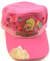 Nové - Růžová šusťáková zateplená kšiltovka s Polly Pocket
