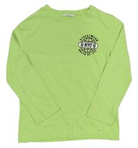 Zelené triko s nápisem zn. H&M