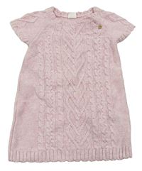 Růžové vzorované svetrové šaty zn. H&M