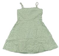 Zeleno-bílé kostkované krepové šaty zn. Primark