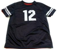 Tmavomodro/červené sportovní tričko s číslem 
