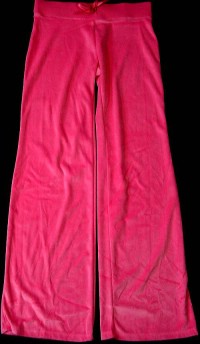 Outlet - Dámské růžové sametové kalhoty