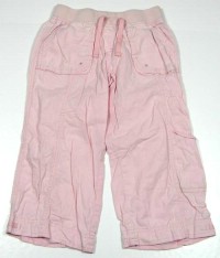 Růžové  lněné kalhoty s kapsami zn. Next