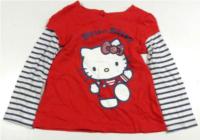 Červeno-bílé triko s proužky a Hello Kitty zn.TU 