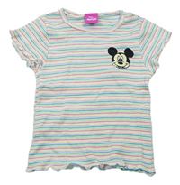 Barevné pruhované žebrované tričko s Mickeym zn. Disney