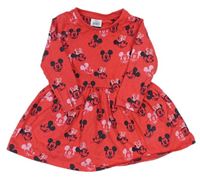 Červené šaty s Minnie a Mickeym zn. George